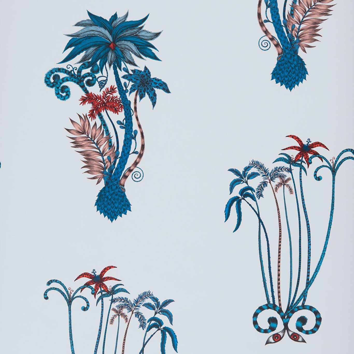 Jungle Palms Wallpaper - Blue - W0101/01