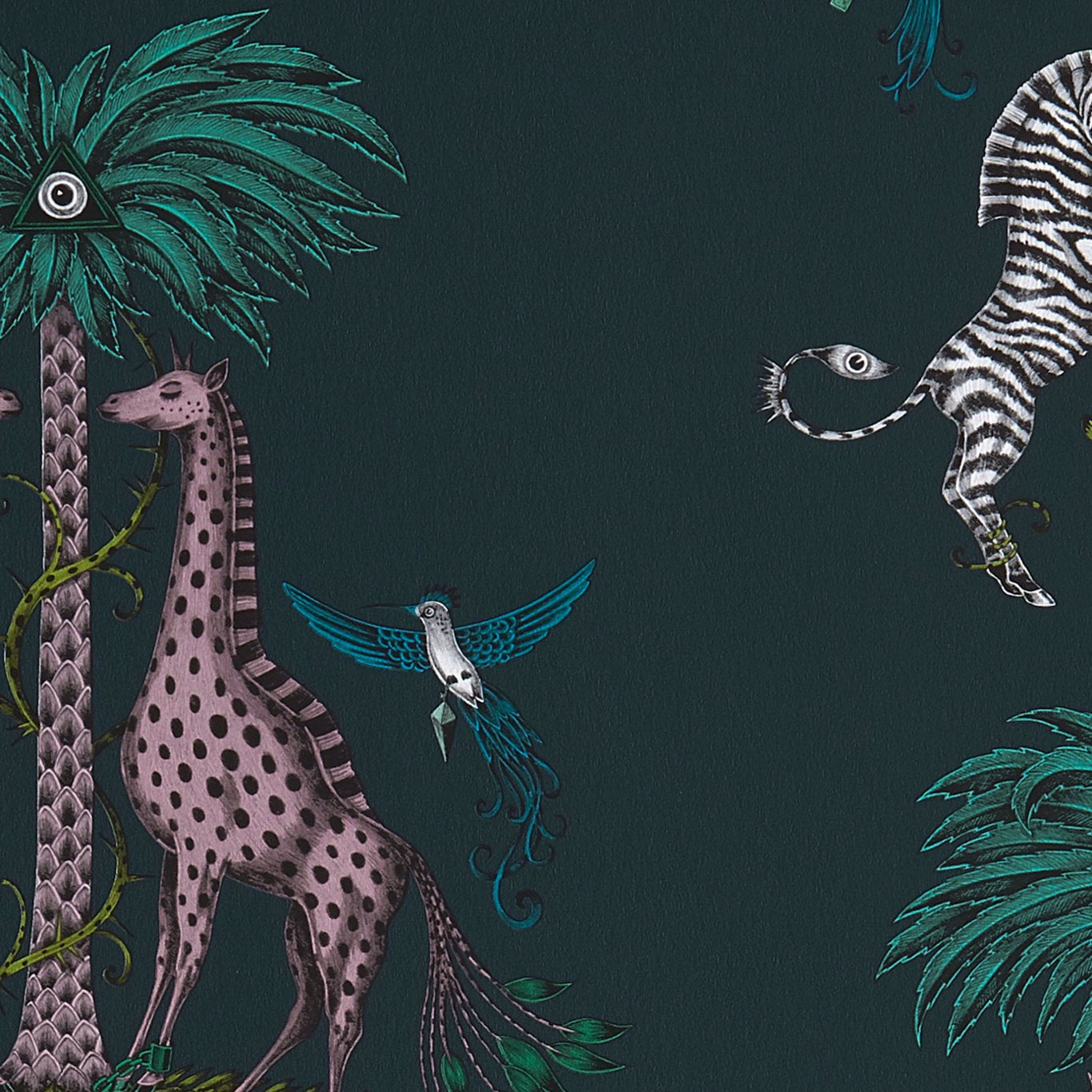 Creatura Wallpaper - Teal - W0114/03