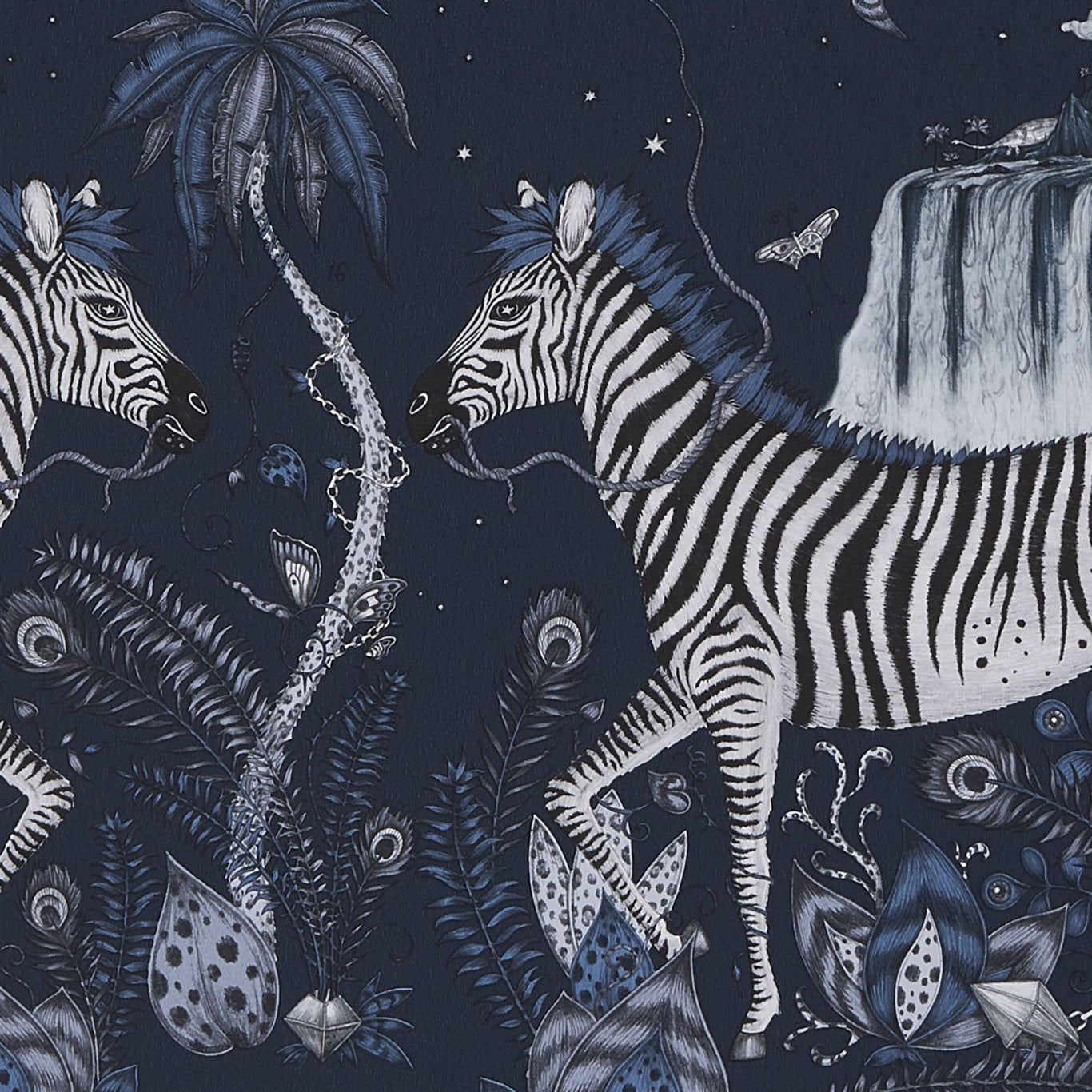 Lost World Wallpaper - Navy - W0117/03