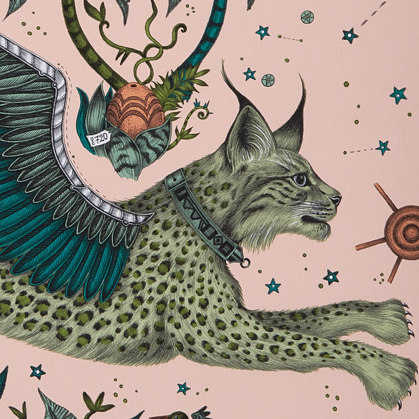 Lynx Wallpaper - Pink - W0118/05