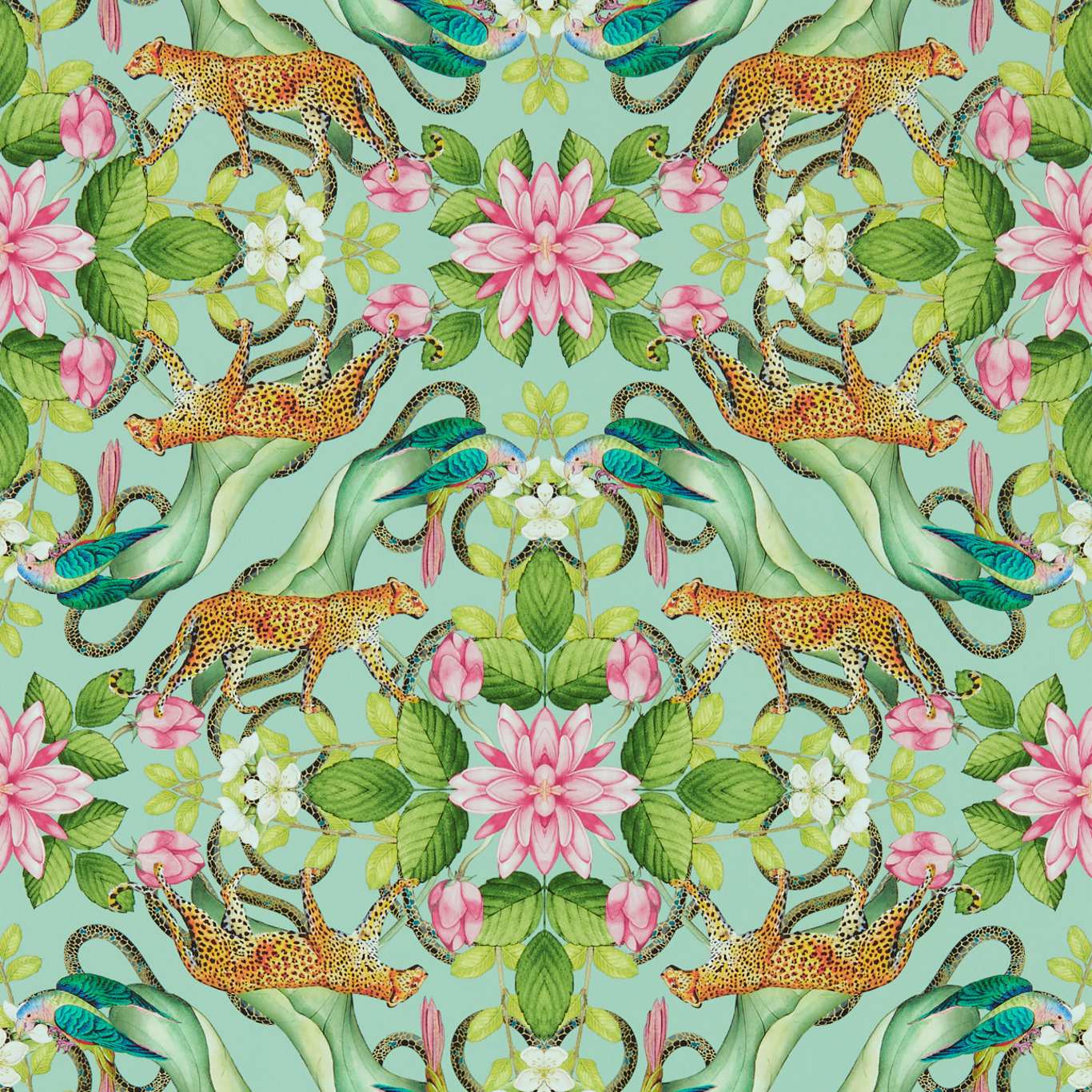 Menagerie Wallpaper - Aqua - W0131/01