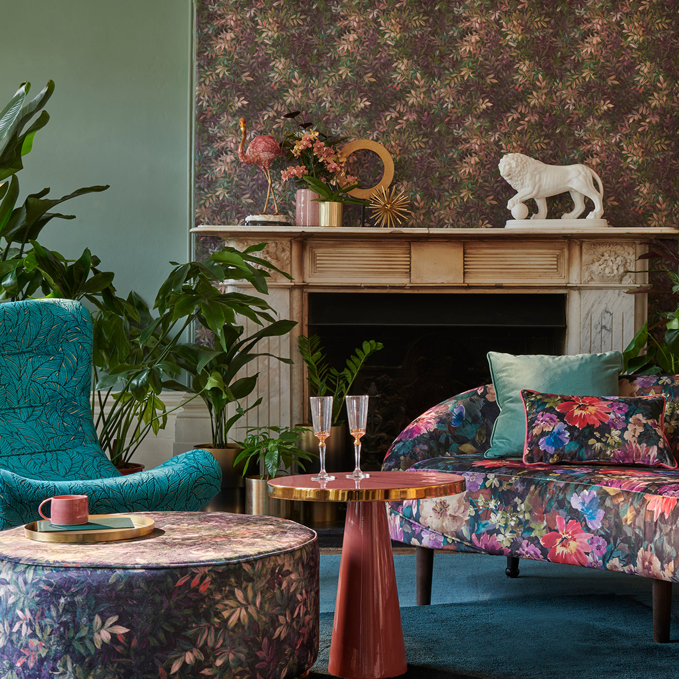 Congo Wallpaper - Amethyst/Emerald - W0140/01