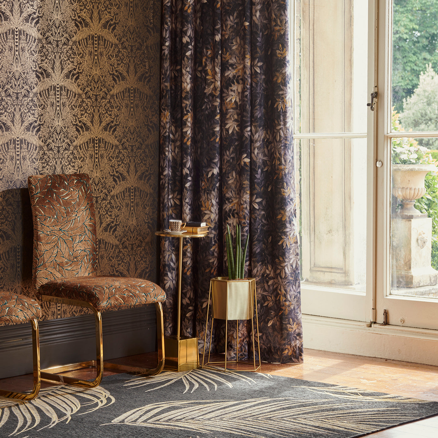 Leopardo Wallpaper - Antique/Noir - W0141/01