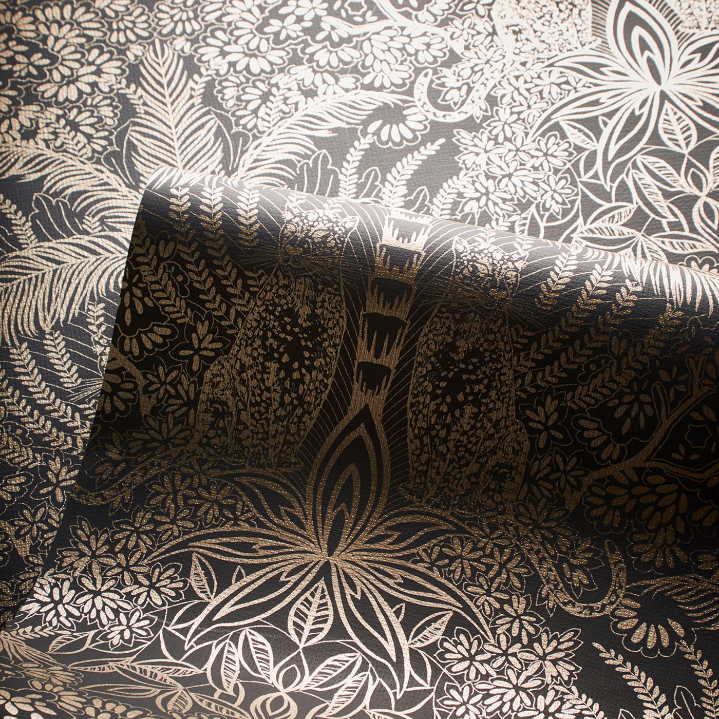 Leopardo Wallpaper - Antique/Noir - W0141/01