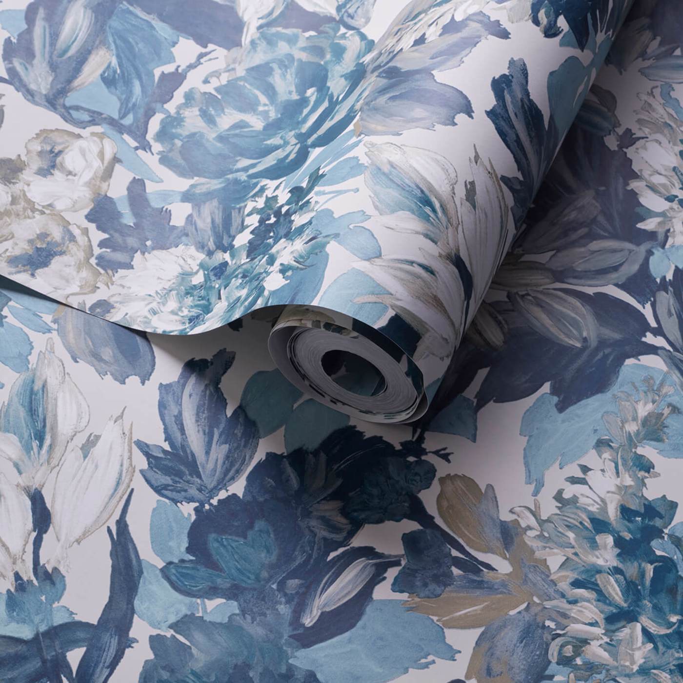 Lilum Wallpaper - Denim/Ivory - W0158/01