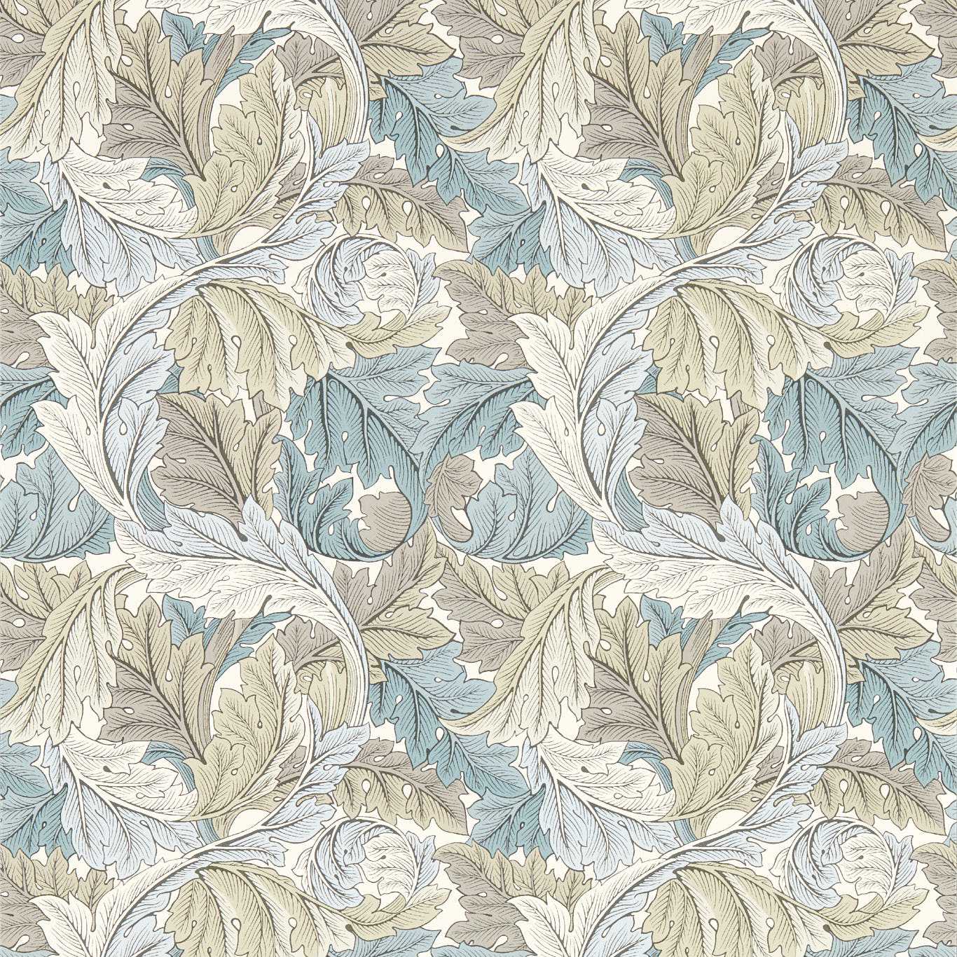 Acanthus Wallpaper - Slate/Dove - W0175/03