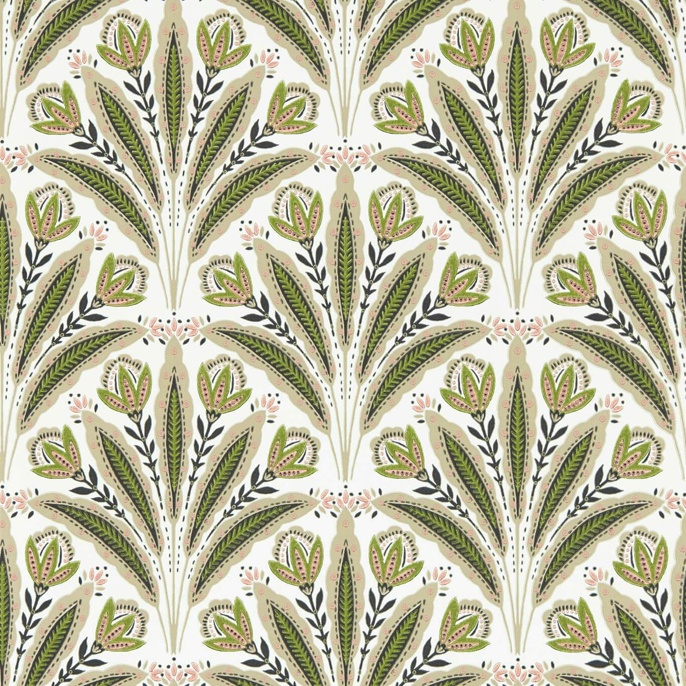 Attingham Wallpaper - Sage/Blush - W0193/04