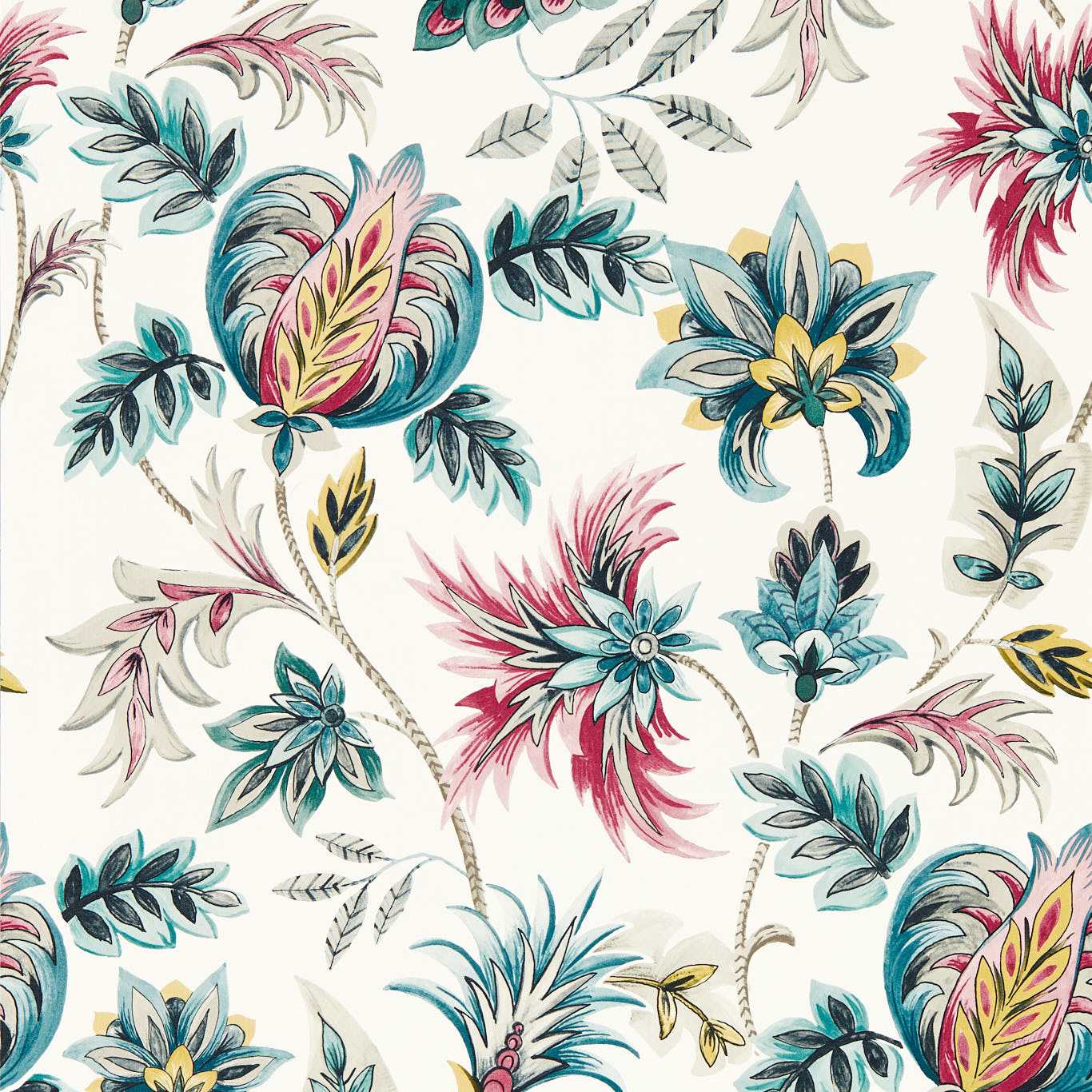 Sizergh Wallpaper - Teal/Berry - W0198/04