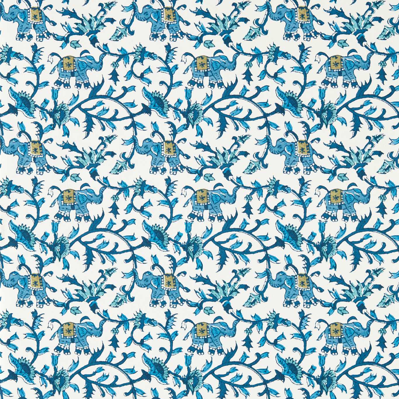 Hathi Wallpaper - Cobalt - W0236/01