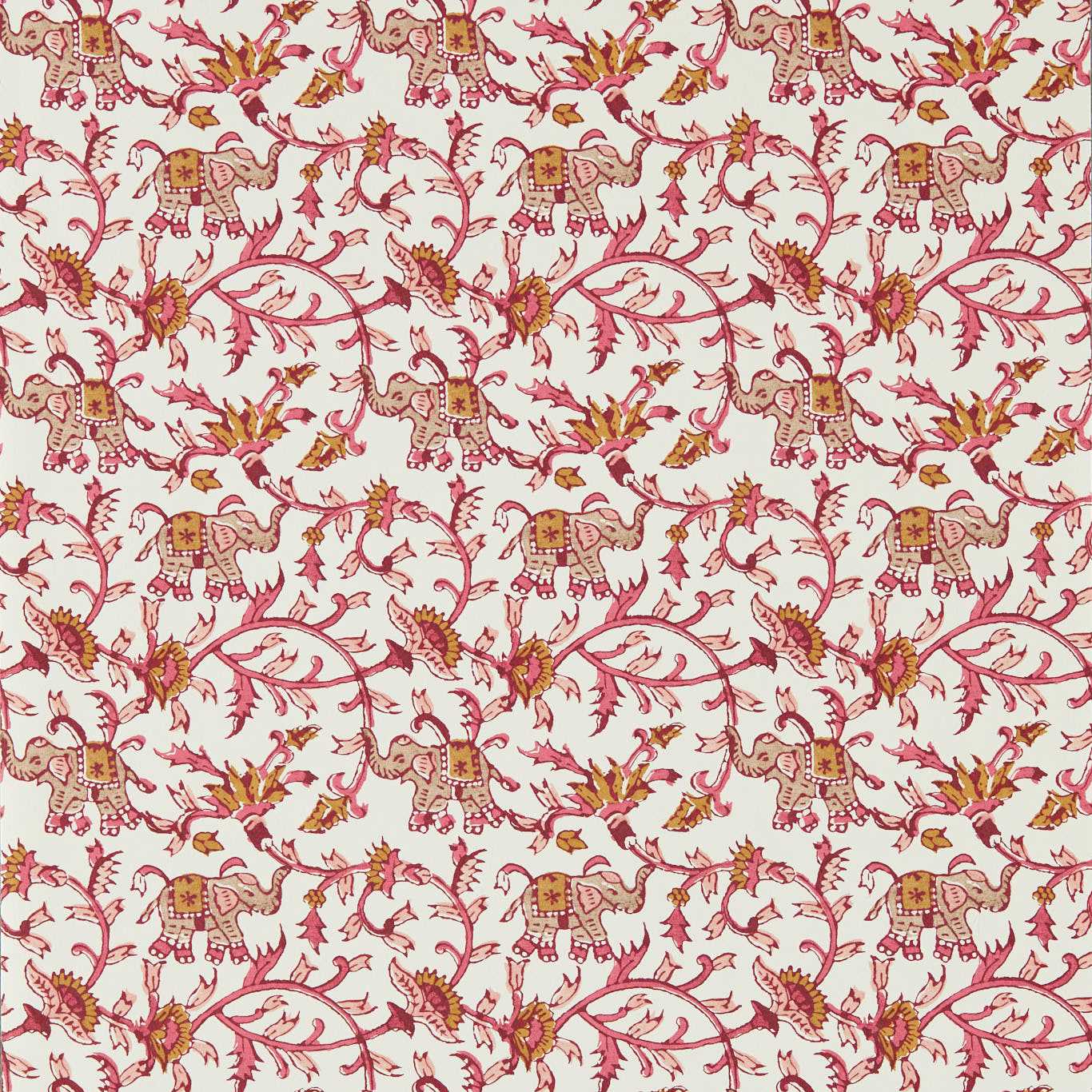 Hathi Wallpaper - Raspberry - W0236/03