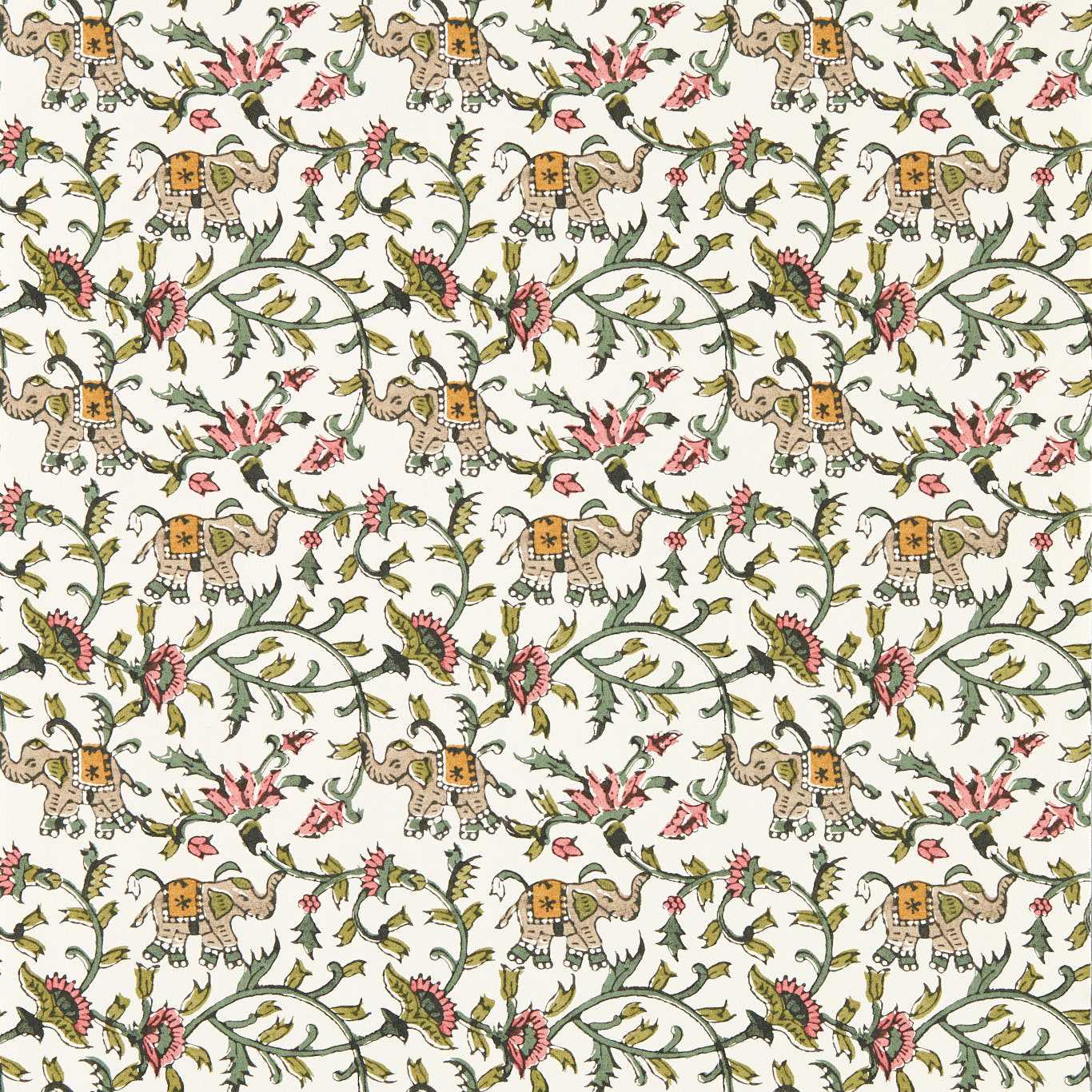 Hathi Wallpaper - Sage/Blush - W0236/05