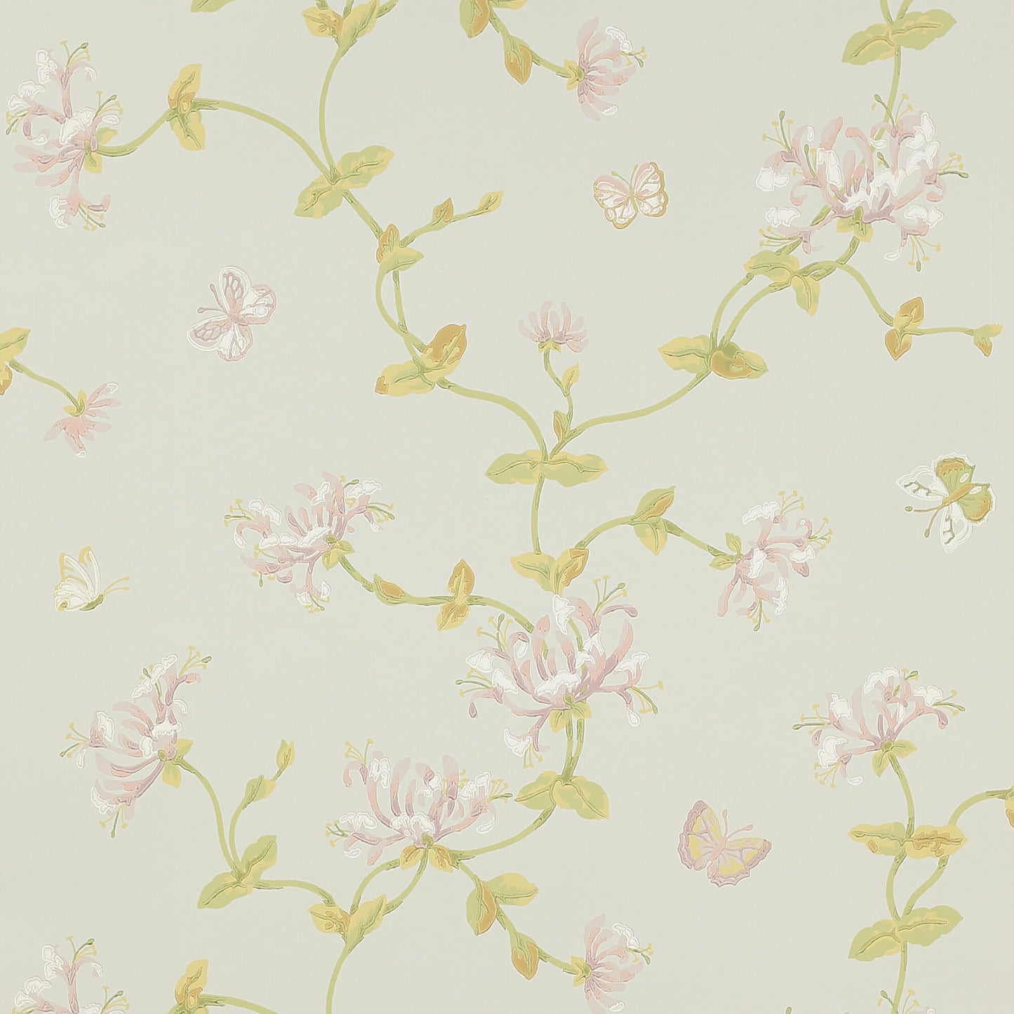 Honeysuckle Garden Wallpaper - Old Blue - W7002-02