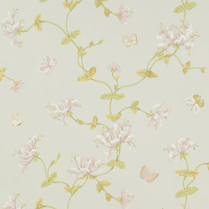 Honeysuckle Garden Wallpaper - Old Blue - W7002-02