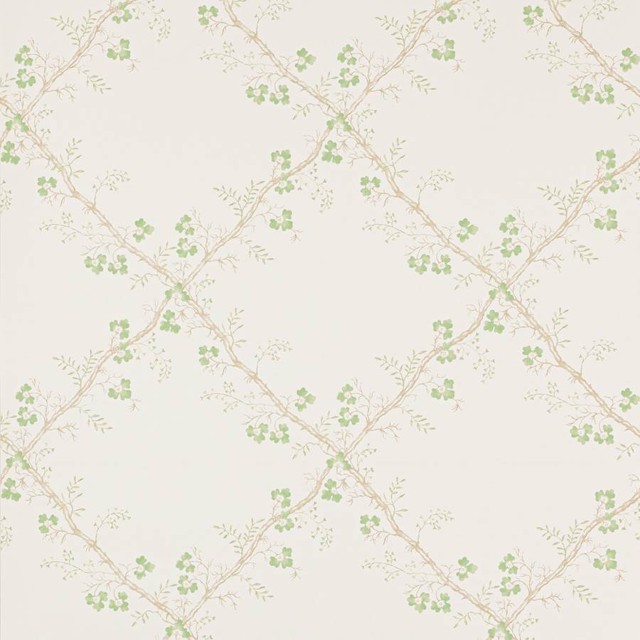 Trefoil Trellis Wallpaper - Leaf - W7008-02