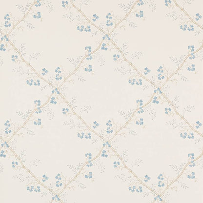 Trefoil Trellis Wallpaper - Blue - W7008-04