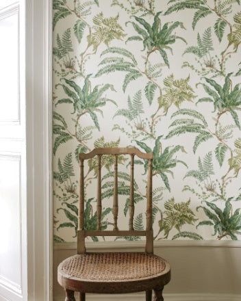 Woodfern Wallpaper - Aqua - W7015-02