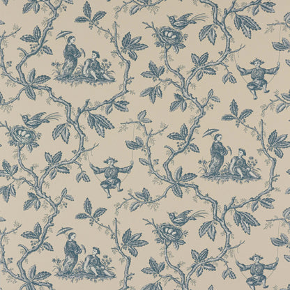 Toile Chinoise Wallpaper - Blue - W7017-02