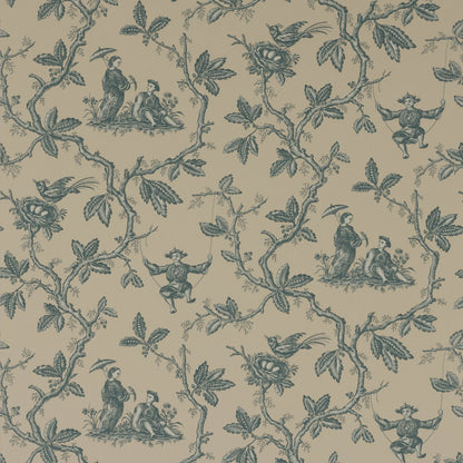 Toile Chinoise Wallpaper - Aqua - W7017-06