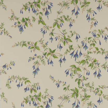 W7018-01 - Fuchsia Wallpaper - Blue/Leaf - Colefax & Fowler