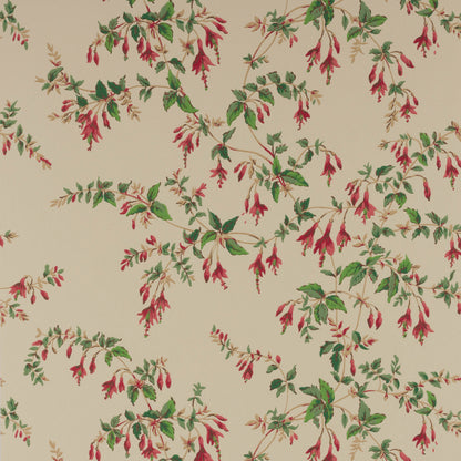 Fuchsia Wallpaper - Red/Forest - W7018-04
