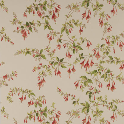 Fuchsia Wallpaper - Tomato/Green - W7018-06