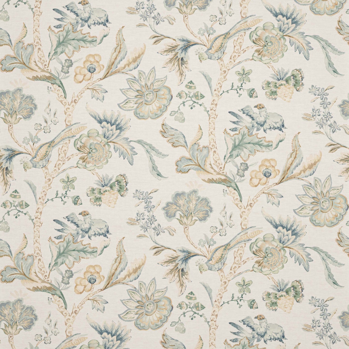 Belevedere Wallcovering Wallpaper - Aqua/Beige - W7026-02