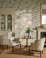 Belevedere Wallcovering Wallpaper - Aqua/Beige - W7026-02
