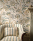 Belevedere Wallcovering Wallpaper - Aqua/Beige - W7026-02