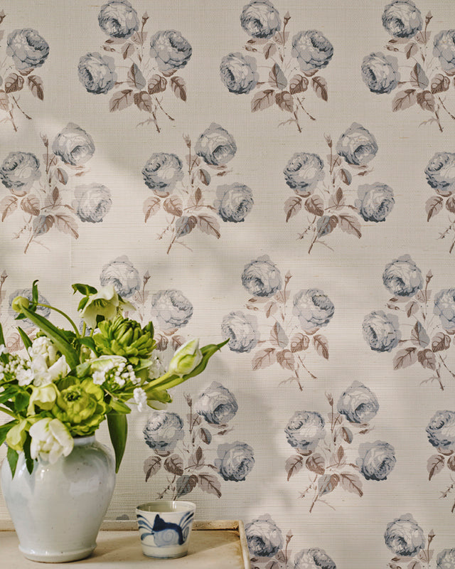 Bowood Sisal Wallpaper - Silver Leaf - W7028-02