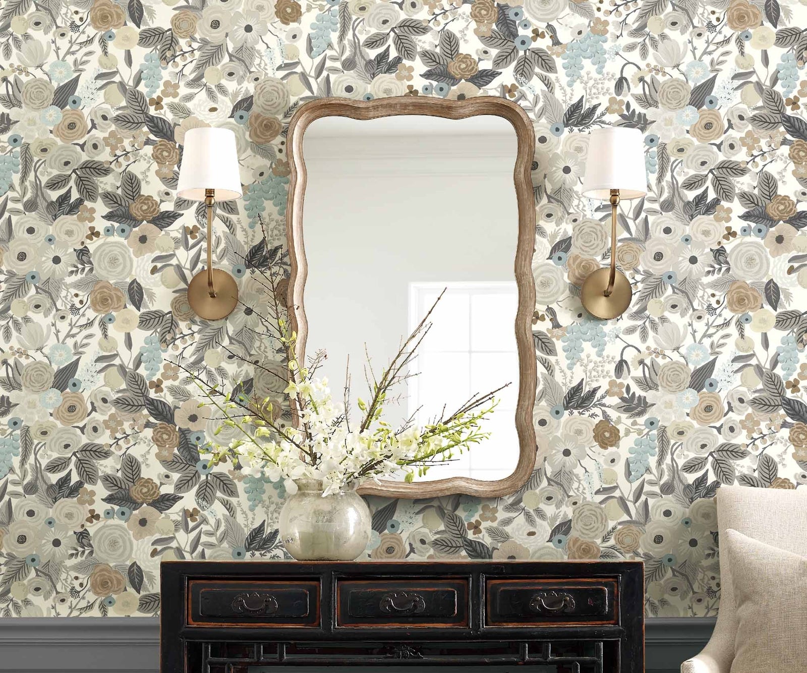 Garden Party Wallpaper - Sand - Rifle