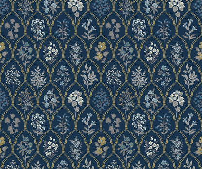 Hawthorne Wallpaper - Blue - Rifle