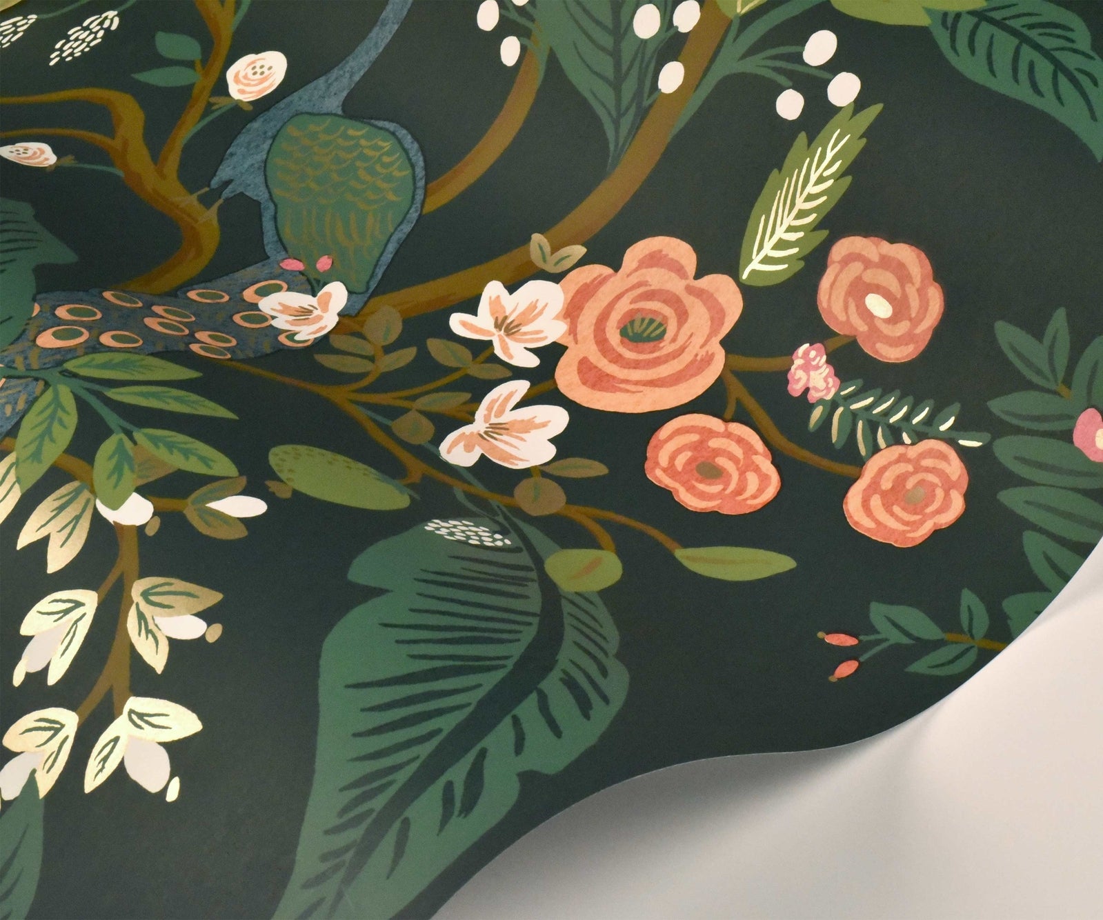 Peacock Wallpaper - Green - Rifle