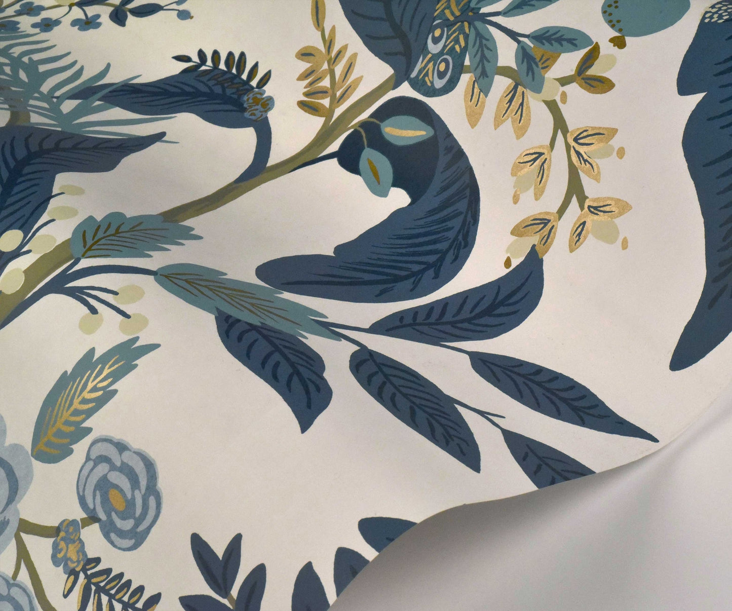 Peacock Wallpaper - Blue - Rifle