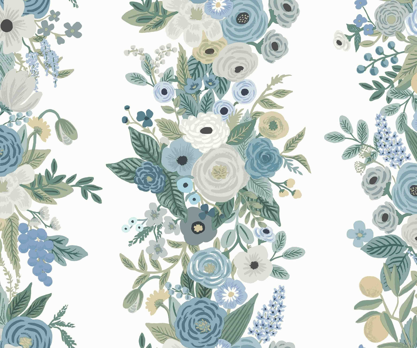 Garden Party Trellis Wallpaper - Blue - Rifle