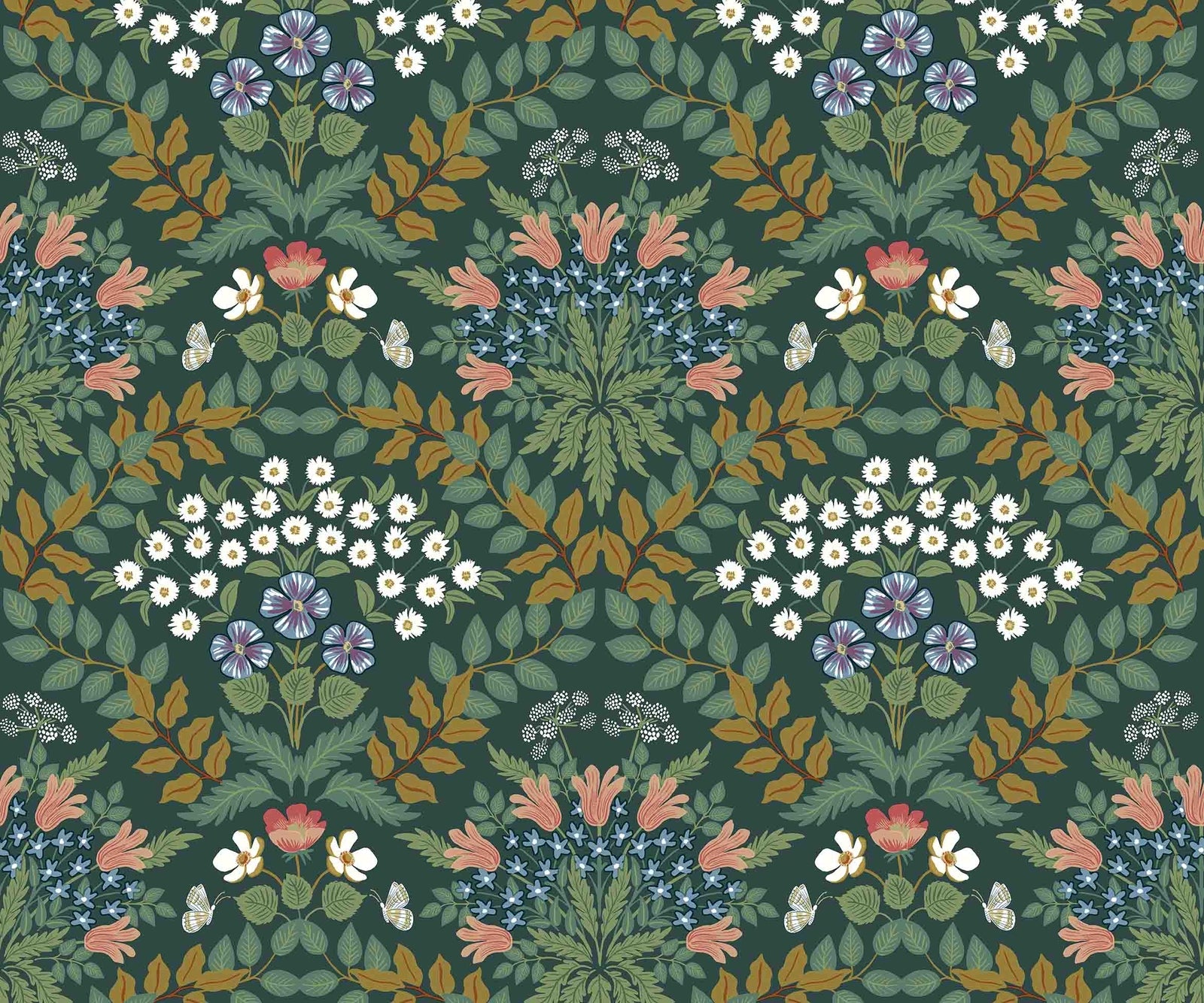 Bramble Wallpaper - Green - Rifle