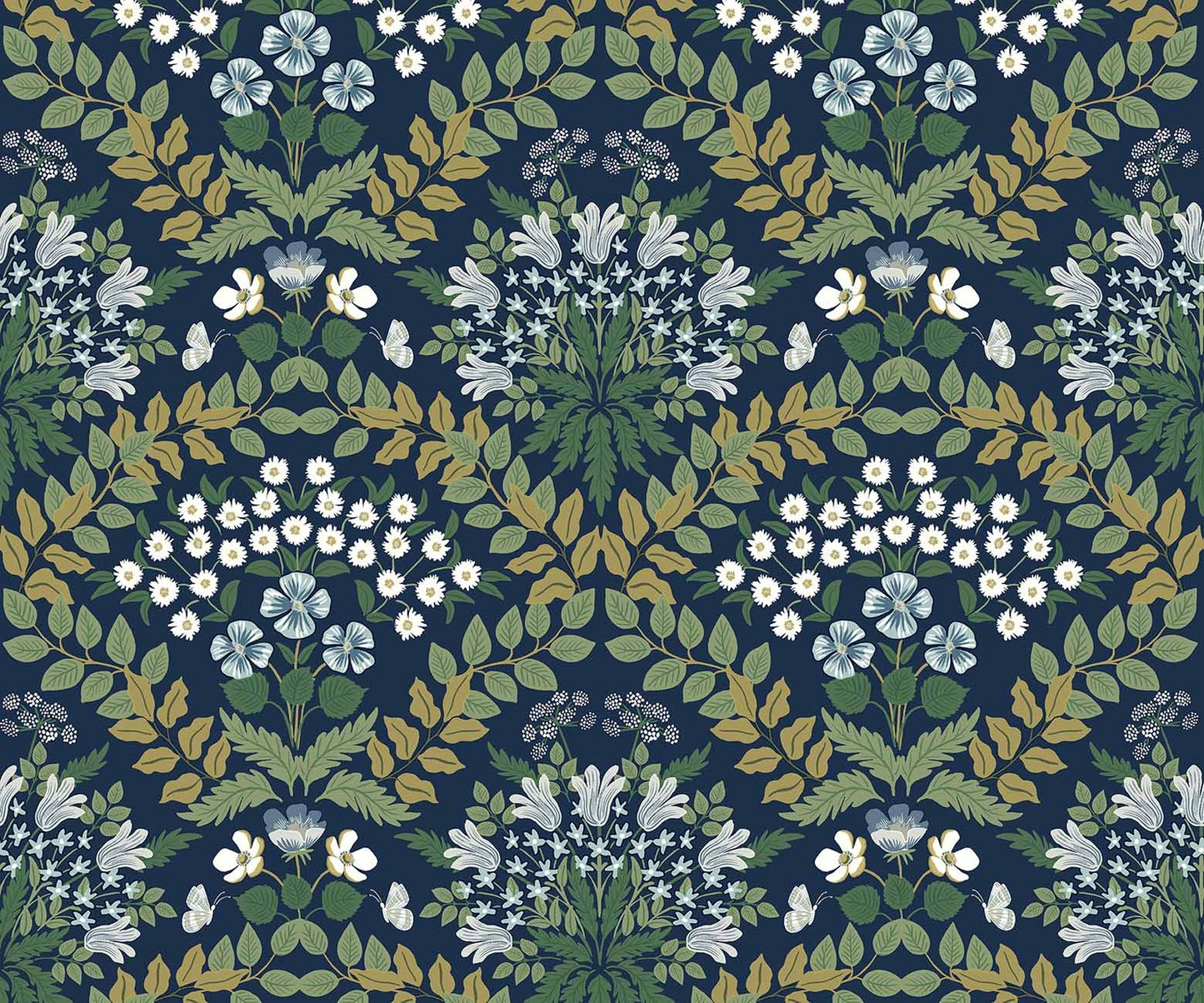 Bramble Wallpaper - Blue - Rifle