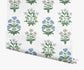 Mughal Rose Wallpaper - Blue - Rifle