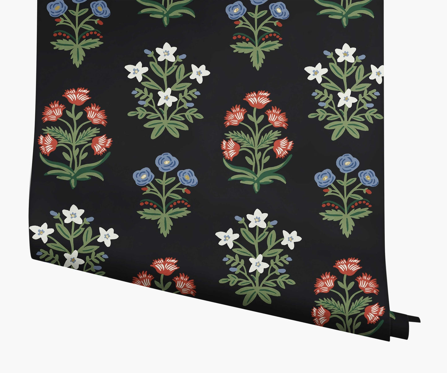 Mughal Rose Wallpaper - Green - Rifle