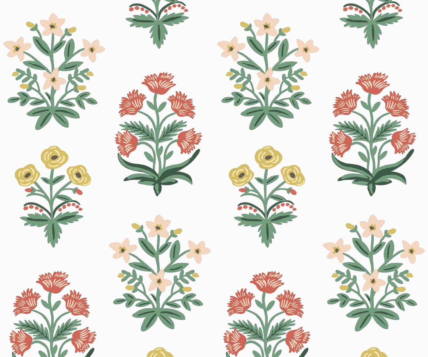 Mughal Rose Wallpaper - Multicolor - Rifle
