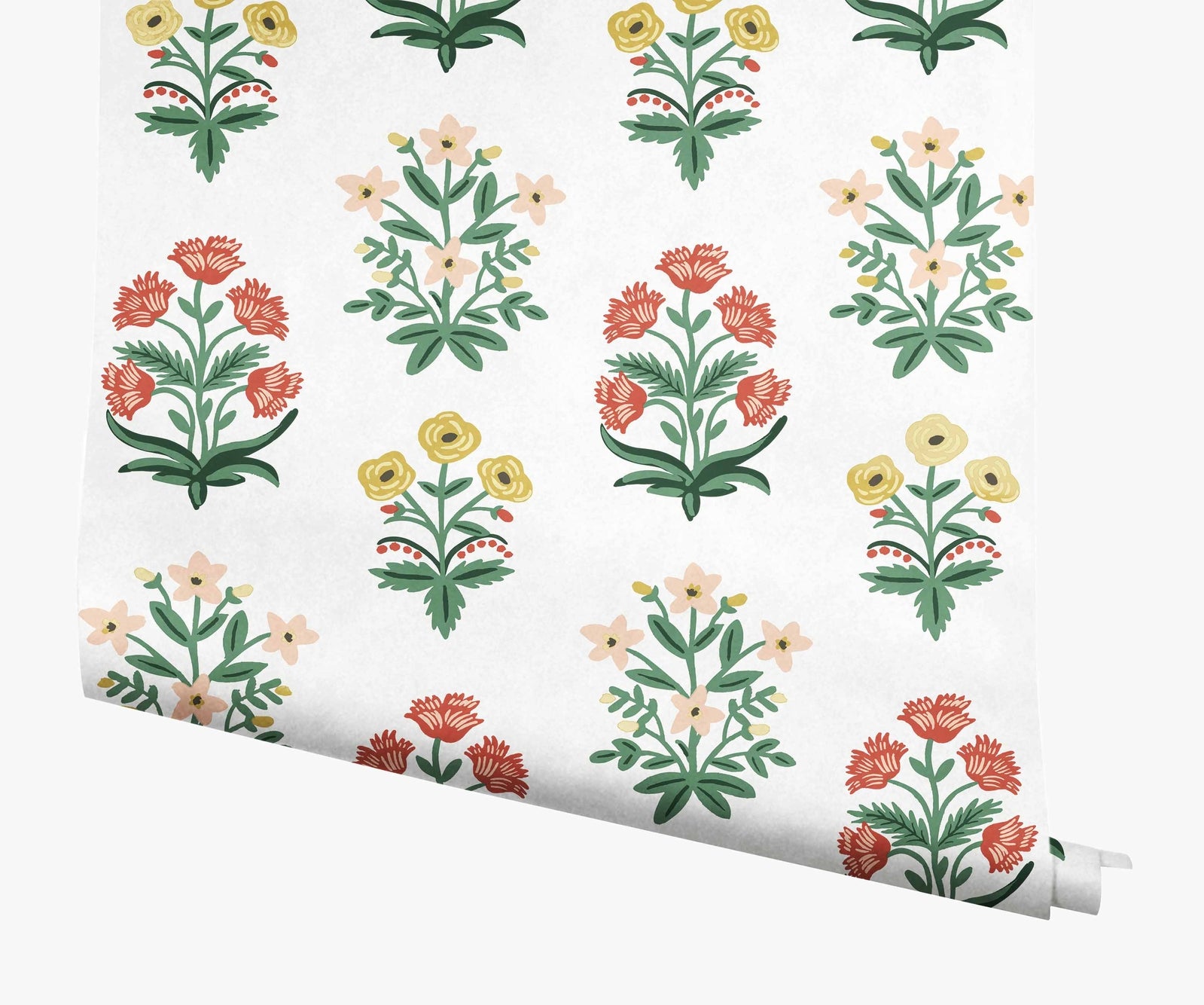 Mughal Rose Wallpaper - Multicolor - Rifle