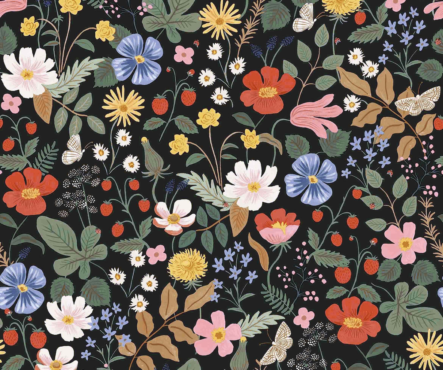 Strawberry Fields Wallpaper - Green - Rifle