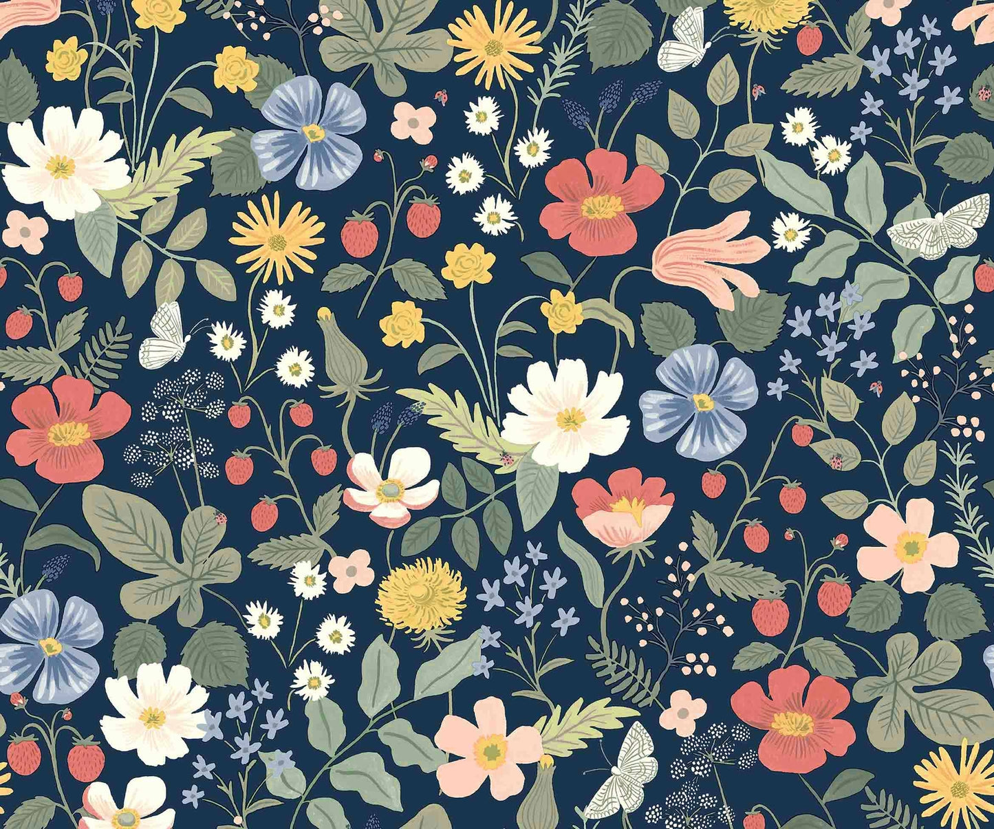 Strawberry Fields Wallpaper - Blue - Rifle