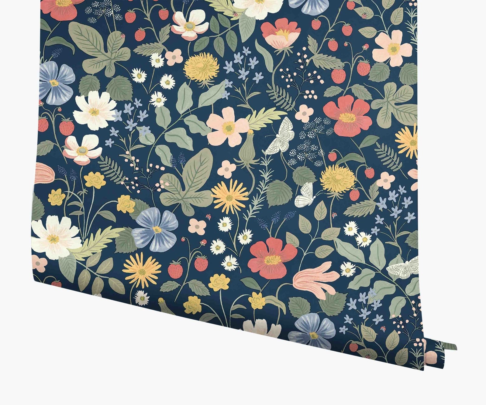 Strawberry Fields Wallpaper - Blue - Rifle