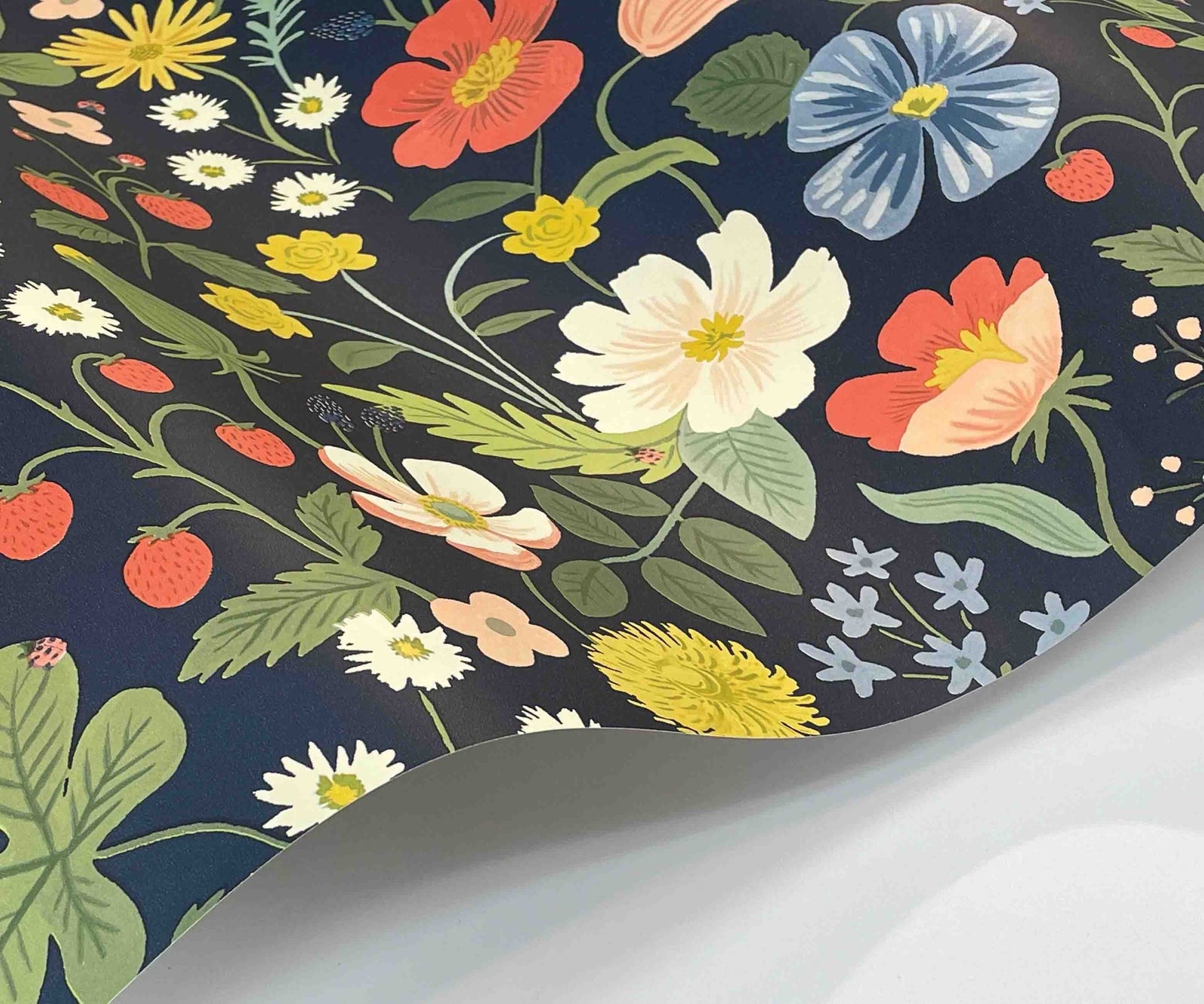 Strawberry Fields Wallpaper - Blue - Rifle