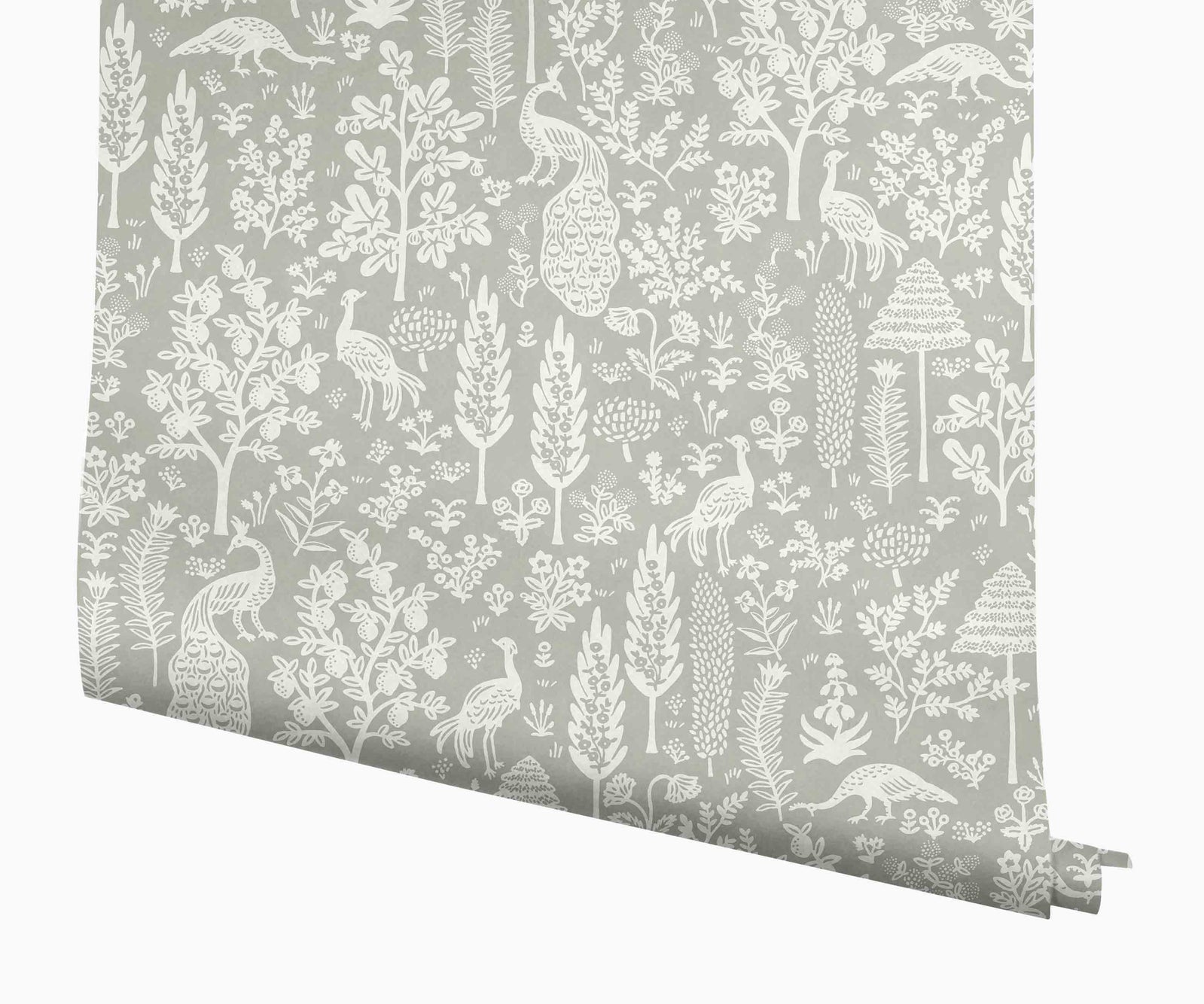 Menagerie Toile Wallpaper - Silver - Rifle