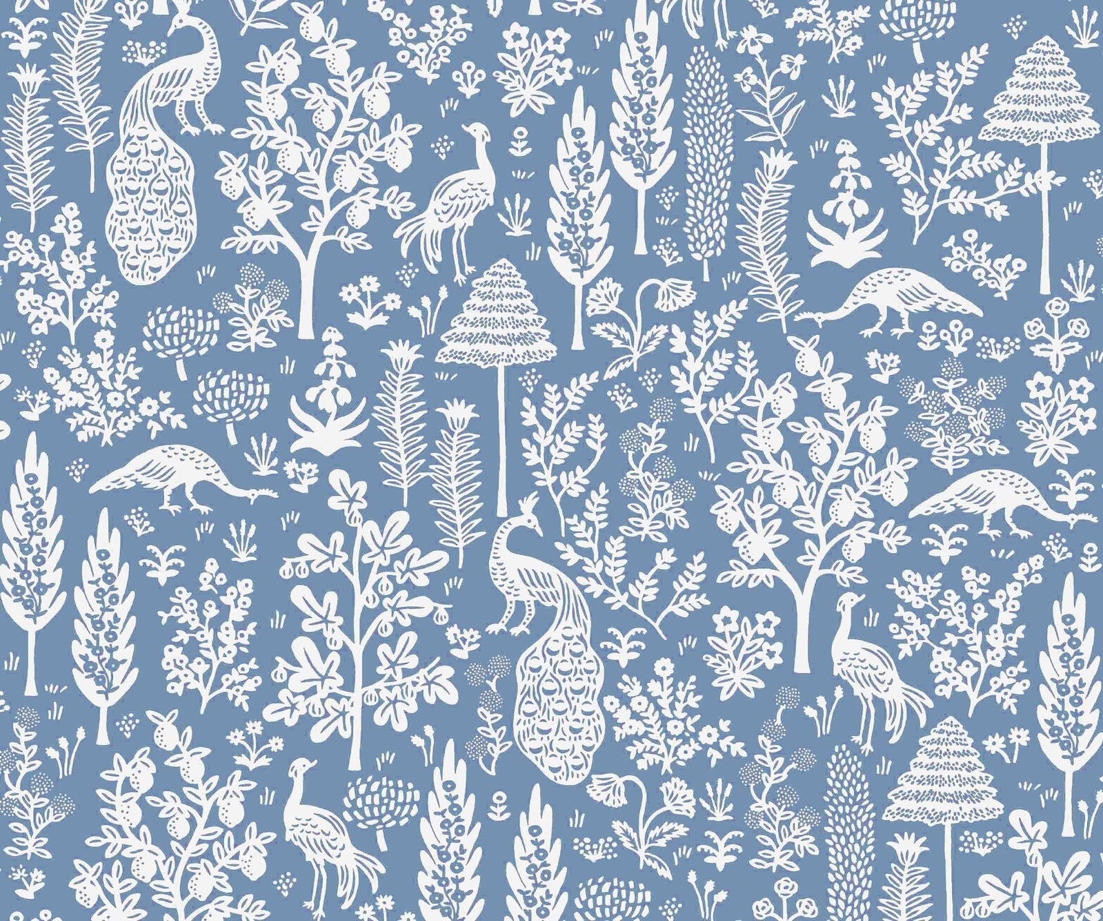 Menagerie Toile Wallpaper - Blue - Rifle