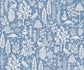 Menagerie Toile Wallpaper - Blue - Rifle