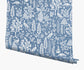 Menagerie Toile Wallpaper - Blue - Rifle