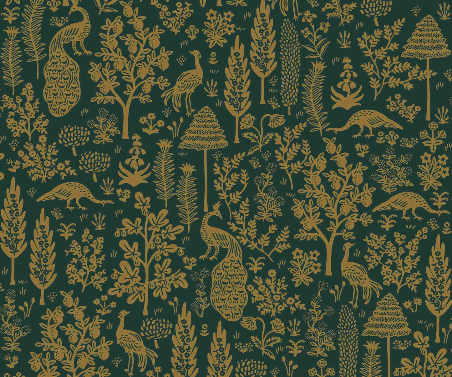 Menagerie Toile Wallpaper - Gold - Rifle