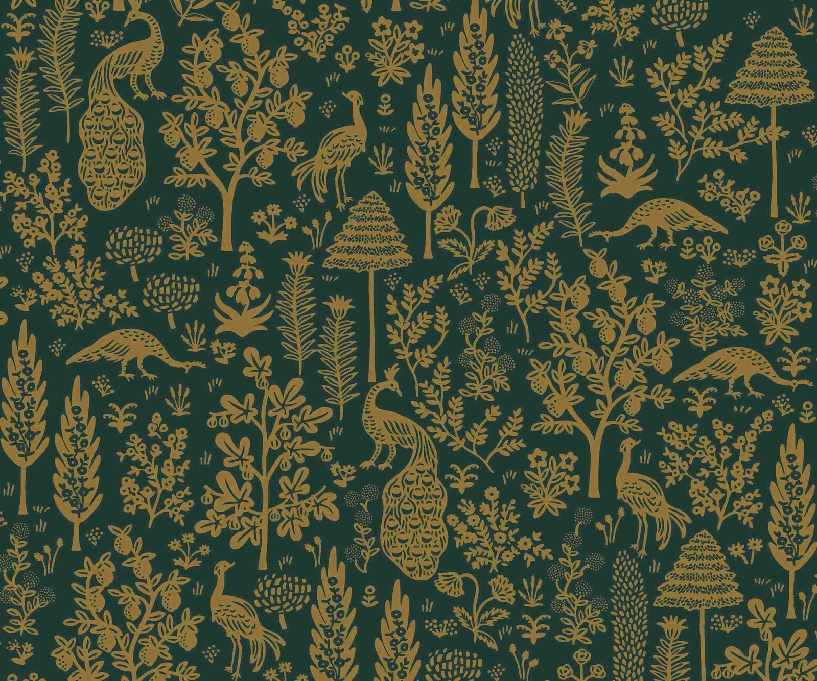 Menagerie Toile Wallpaper - Gold - Rifle